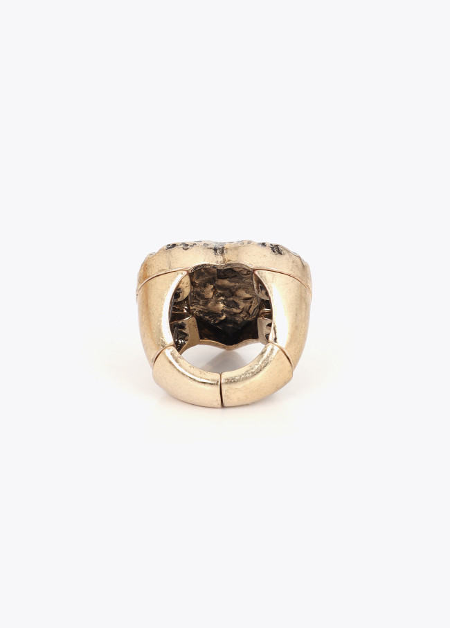 Adjustable Heart Textured Ring