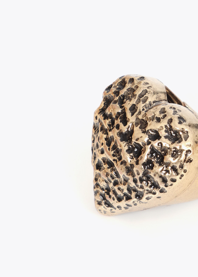 Bague Cœur Ajustable Texture