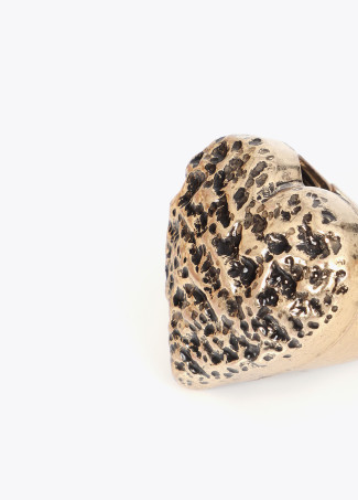 Adjustable Heart Textured Ring