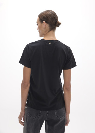 T-shirt col rond avec imprimé cœur