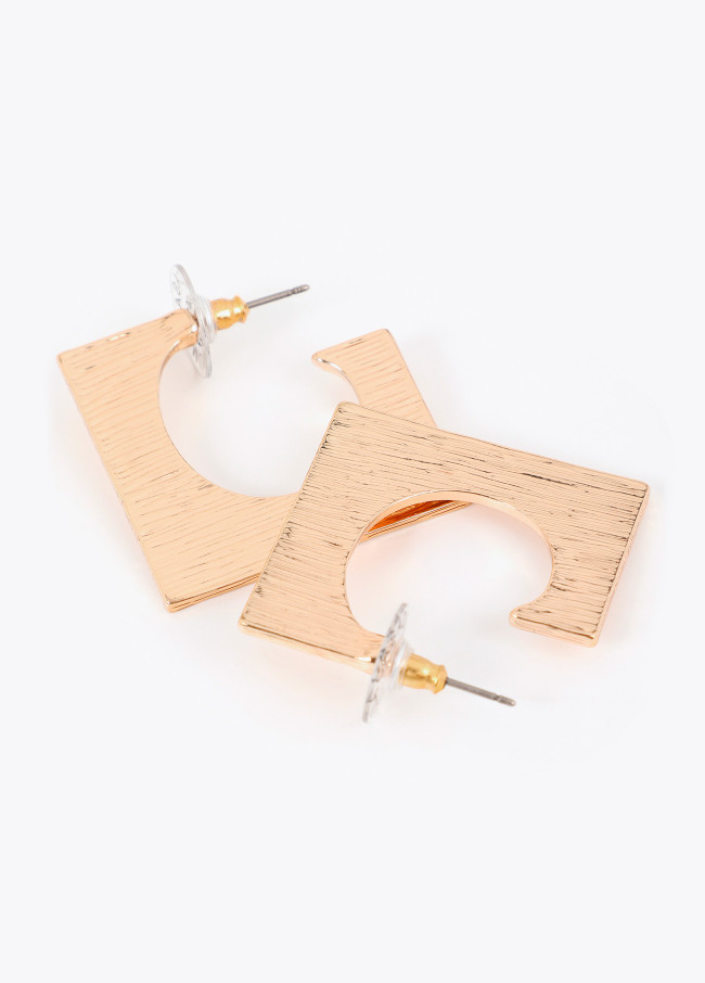 Boucle d'oreille Carrée Texturée