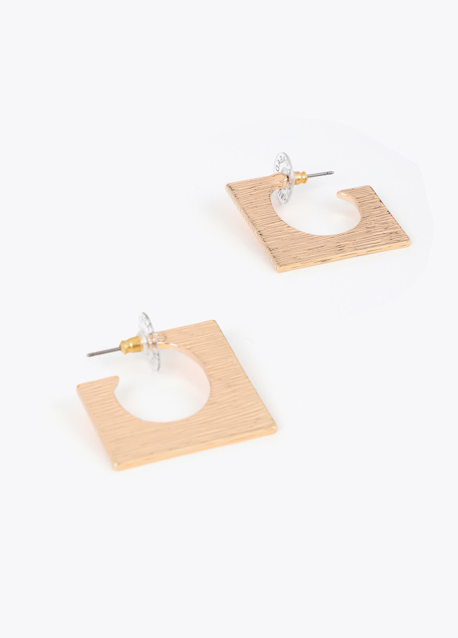 Boucle d'oreille Carrée Texturée