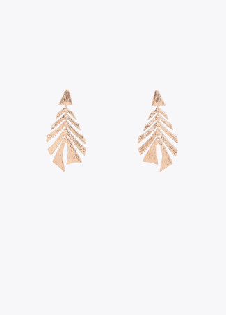 Textured Leaf Earrings