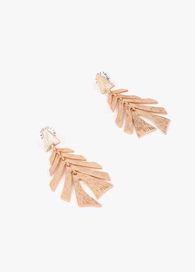 Boucles d'oreilles feuilles texturées