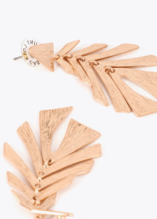 Boucles d'oreilles feuilles texturées