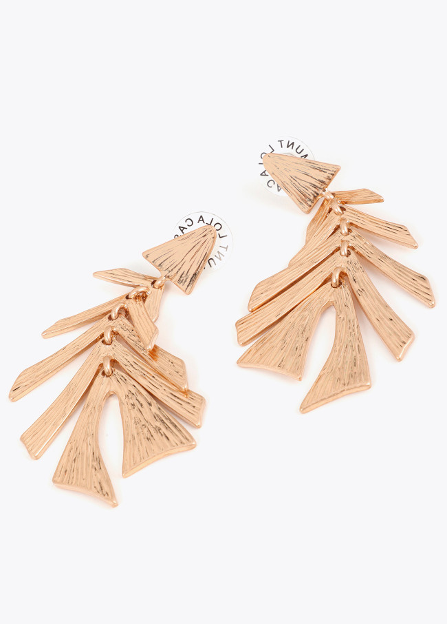 Boucles d'oreilles feuilles texturées