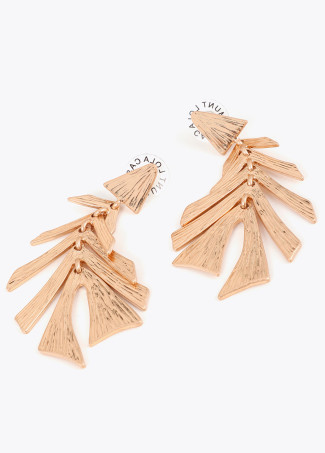 Boucles d'oreilles feuilles texturées