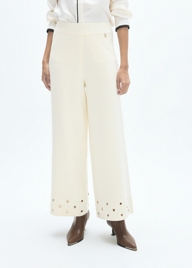 Eyelet Hem Trousers