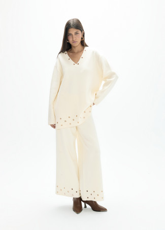 Pantaloni Orli con Occhielli