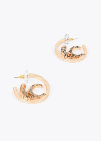 Pendientes de aro con logo animal