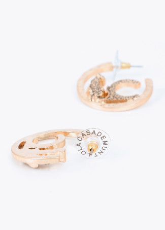 Pendientes de aro con logo animal