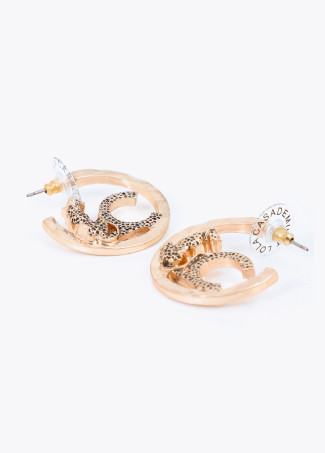 Custom Hoop Earrings with Animal Logo Texture