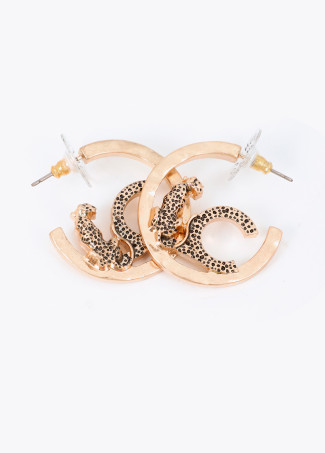 Pendientes de aro con logo animal