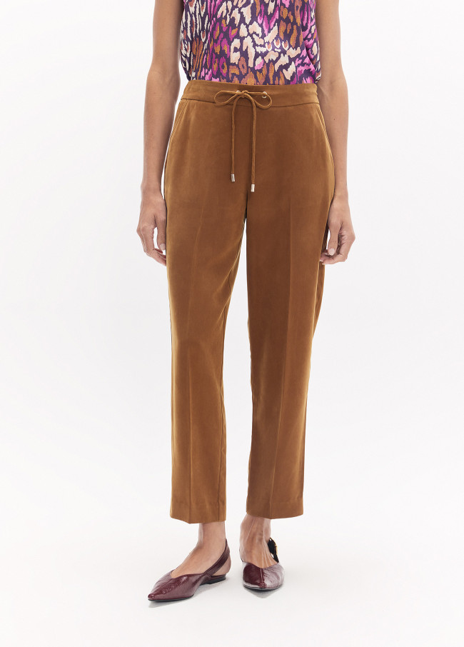 Pantaloni Jogging Effetto Scamosciato