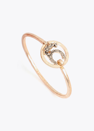 Pulsera rígida personalizada con logo animal acabado textura