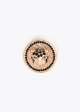 Leopard Head Medallion Brooch