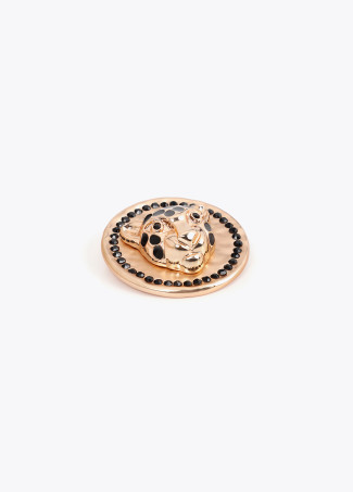 Leopard Head Medallion Brooch