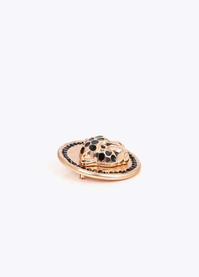 Broche Médaillon Tête de Léopard