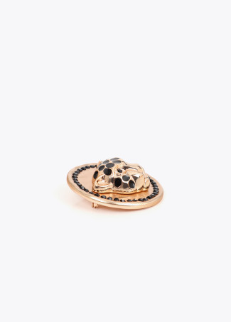 Broche Medalhão Cabeça de Leopardo