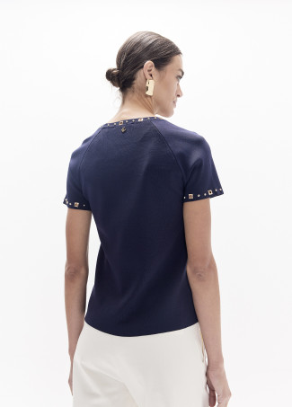 T-shirt à Clous Ronds et Carrés
