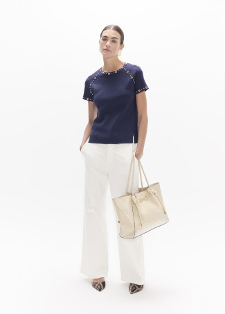 T-shirt with Round and Square Studs