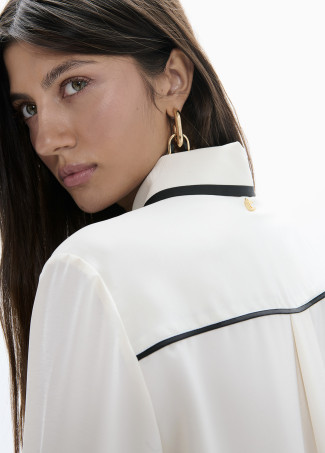 Camicia bicolore collo e polsini