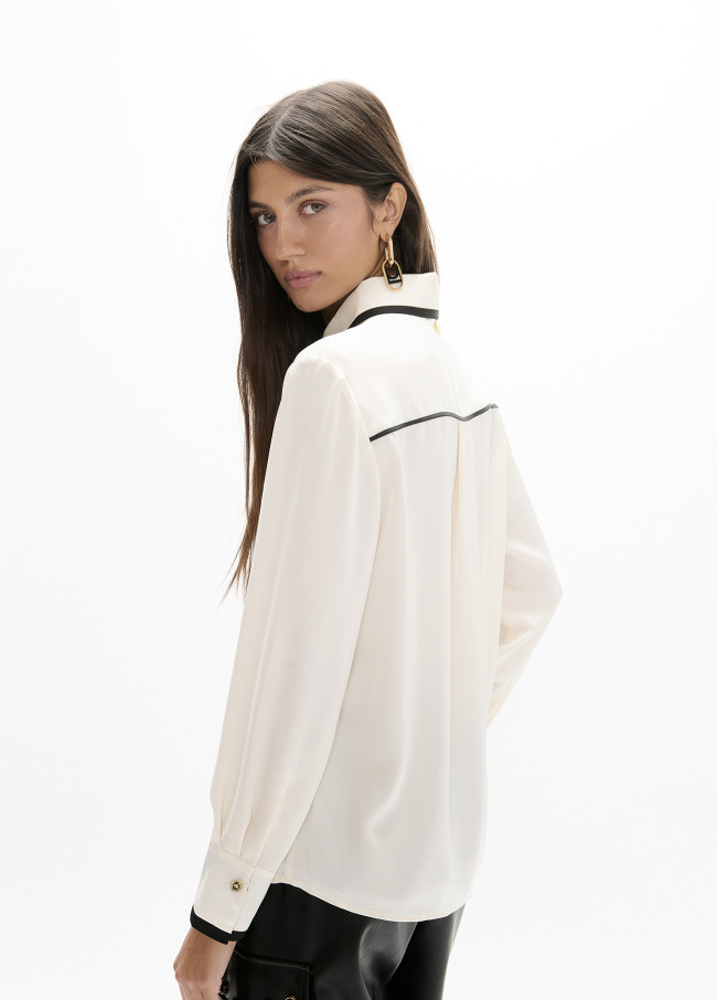 Camicia bicolore collo e polsini