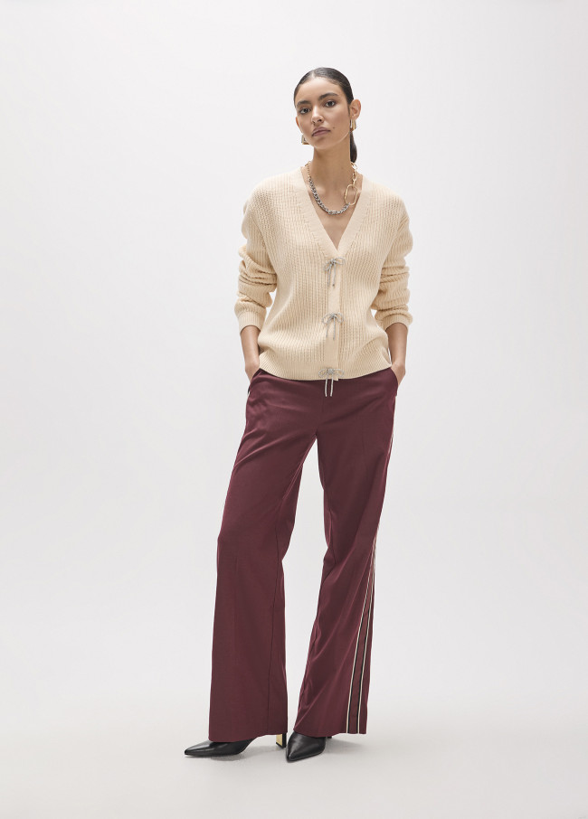 Cardigan com Laços de Cristal