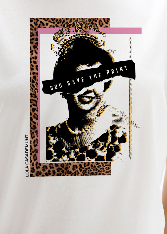 Camiseta blanca estampada