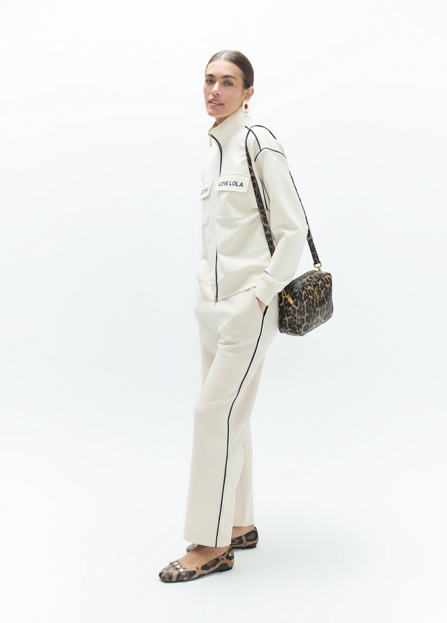 Pantaloni Jogger Piping Blu Navy Love Lola