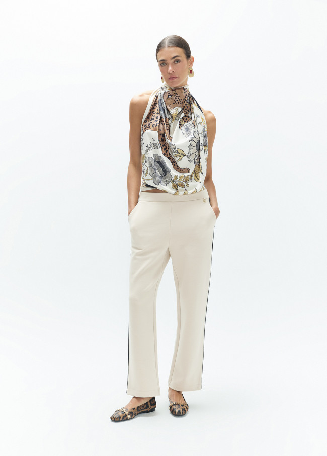 Pantaloni Jogger Piping Blu Navy Love Lola