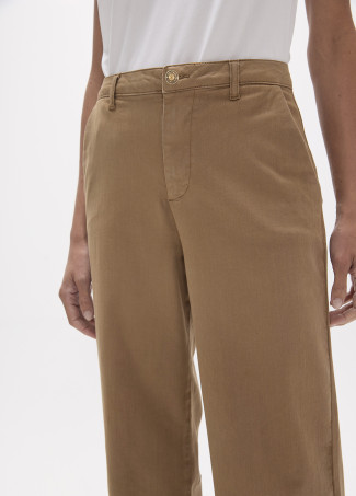 Pantaloni dritti lunghi in twill
