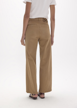 Pantaloni dritti lunghi in twill