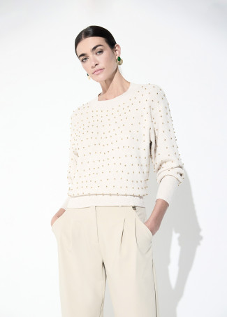 Maglione perle metalliche