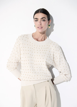 Maglione perle metalliche