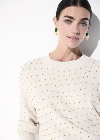 Maglione perle metalliche