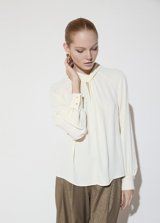 Blouse Col Nœud Manche Raglan