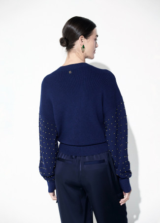 Pull à Perles Métalliques