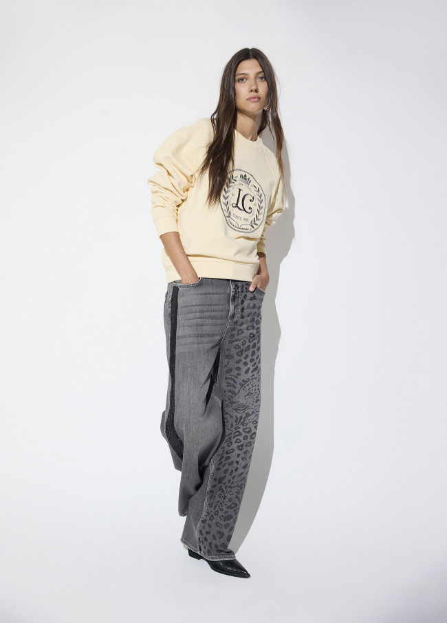 Felpa a Manica Raglan con Patch LC