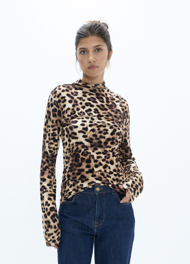 Camiseta manga larga animal print