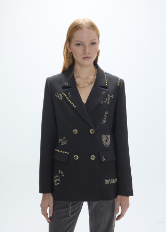 Blazer mit Nieten und Bildern