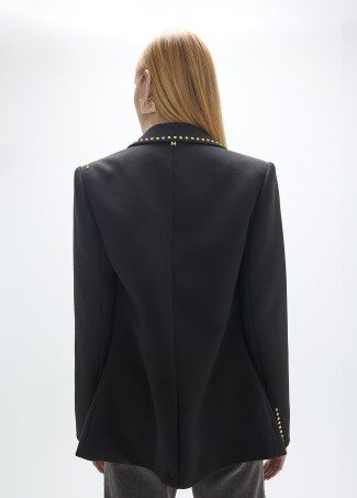 Blazer con file di borchie e immagini