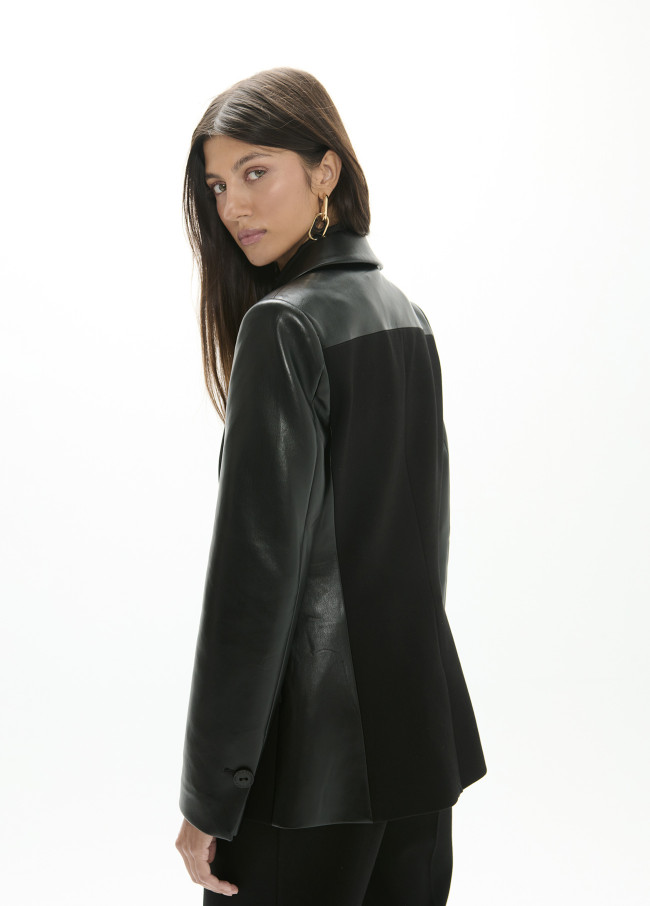 Blazer con pannelli di PU