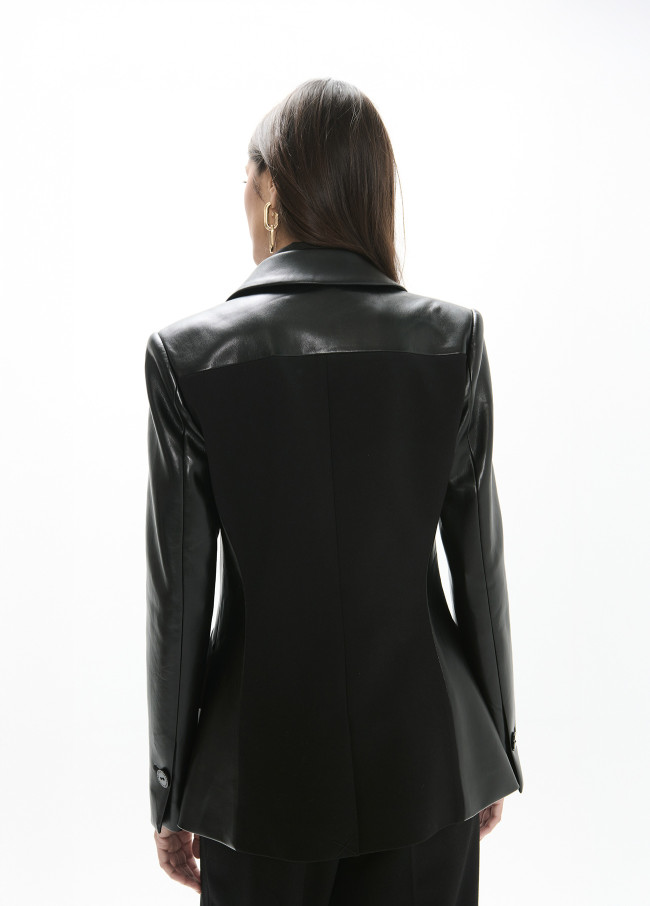 Blazer con pannelli di PU