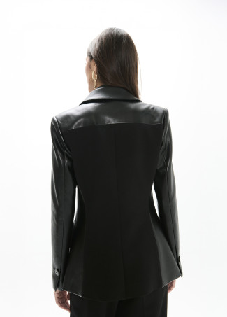 Blazer à panneaux PU