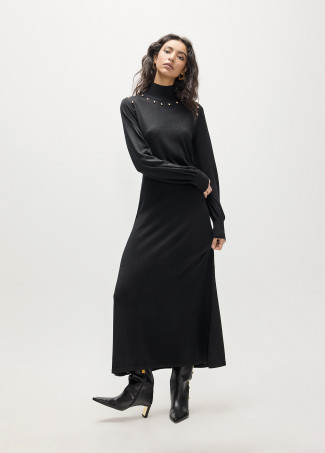 Vestido tricot negro