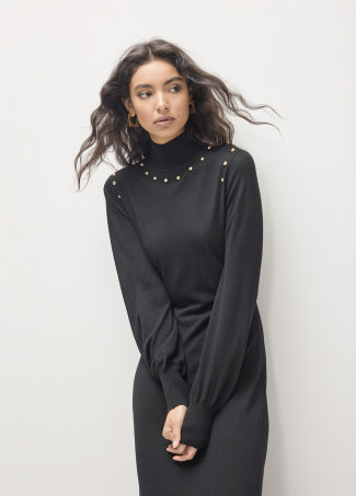 Vestido tricot negro