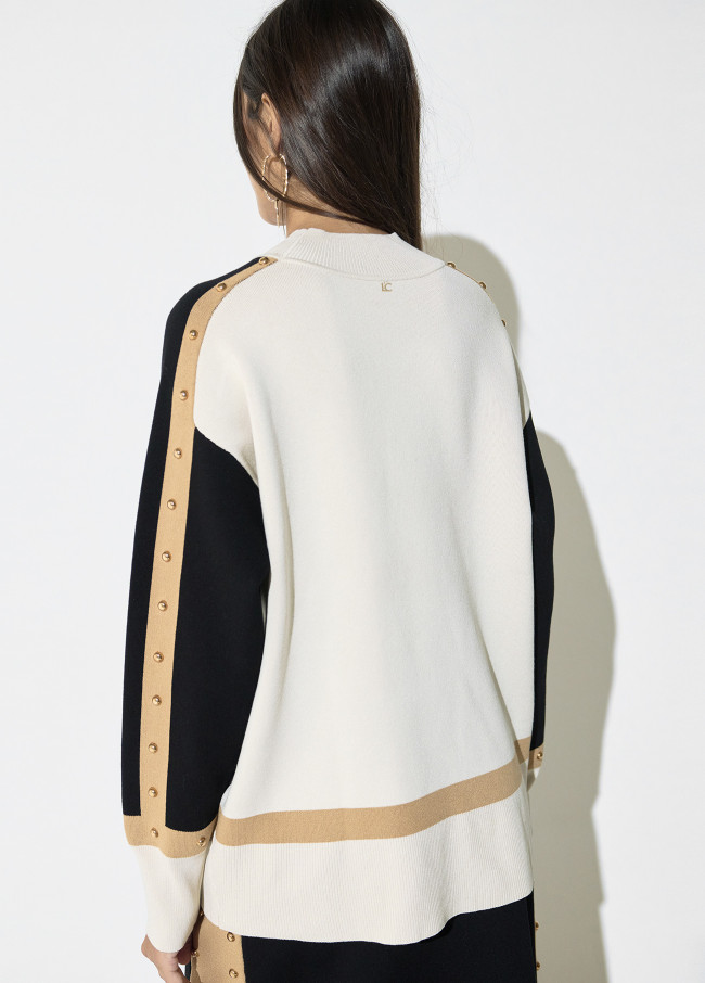 Dreifarbiger Pullover