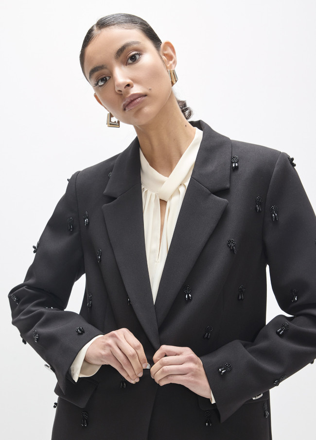 Blazer com Detalhes a Cor