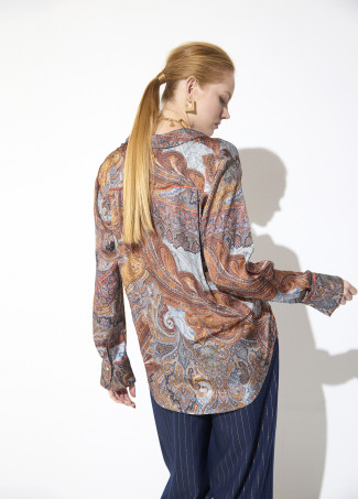 Chemise Regular Imprimée avec Piping Contrasté